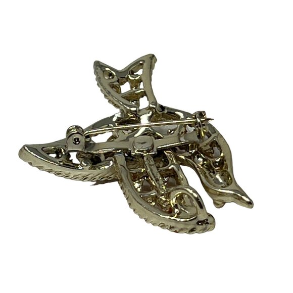 Gerrys Dove Brooch Pendant Gold Tone Orange Beads Vintage Open Work Bird Pin - Picture 5 of 7